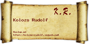 Kolozs Rudolf névjegykártya